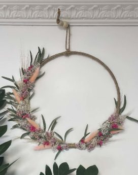 Couronne Louise bouquet séchées fleuriste lyon neuville sur saone mariage décoration