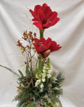 Composition Pierrette fleurs hiver fleuriste lyon neuville sur saone evenements mariage