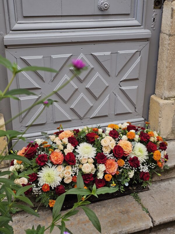 Dessus de cercueil Aurore livraison fleuristerie neuville